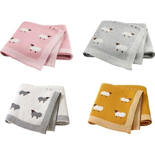 Baby Receiving Blanket Knit Newborn Swaddle Stroller Bedding Wrap Cartoon Alpaca