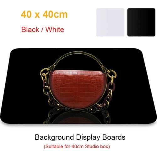 PULUZ 40x40cm Photographic Reflection Board Acrylic White Black Background Display Board Studio Accessory for Product Shooting