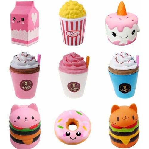 Fidget Toy Kawaii Mochi Jumbo Squishy Mini Gigante Taart Hamburger Icecream Donut Anti-Stress Adult Children Toys Gift