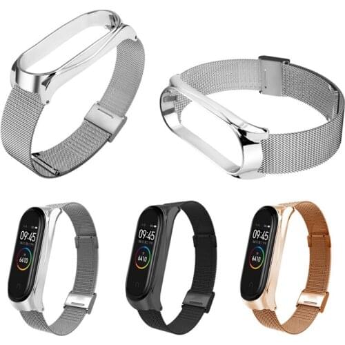 Hot Sale Fashion newly elegance Metal Mesh Strap Bracelet Band Wriststrap Belt for Xiaomi Mi Band 3/4