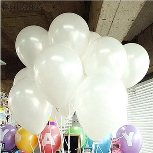 20pcs/Lot 10inch Cute White latex balloon For wedding decoration Pearl Helium Balloon Kids Birthday Party Event Decoration