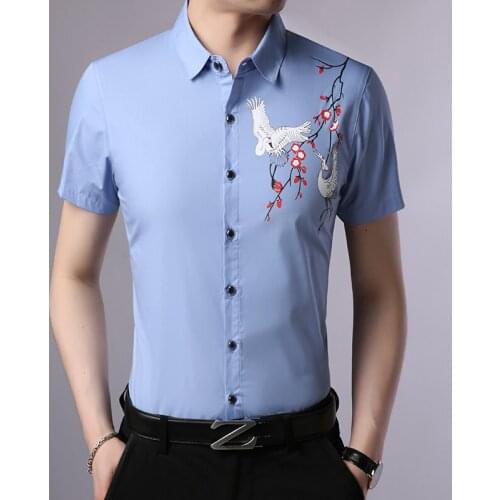 New arrivals mens floral printed short sleeve shirt male casual summer flowers printing shirts free shipping