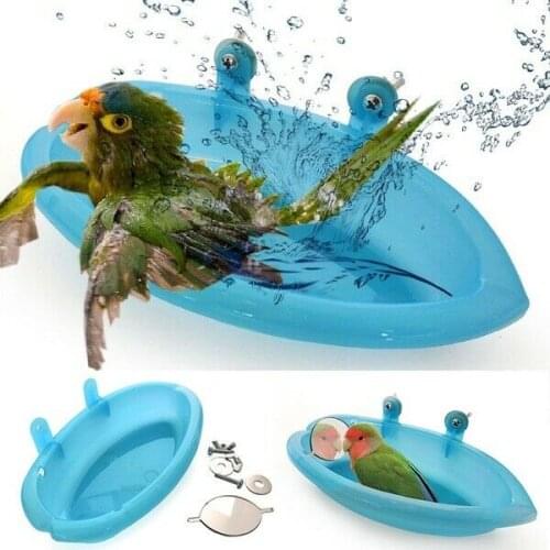 NEW Bird Water Bath Tub For Pet Bird Cage Hanging Bowl Parrots Parakeet Birdbath