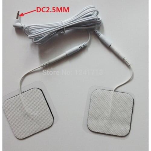 Wholesale - 5pcs DC2.5MM tens electrode lead wire + 5 pairs 50*50mm Long life tens electrode For Tens EMS Machines