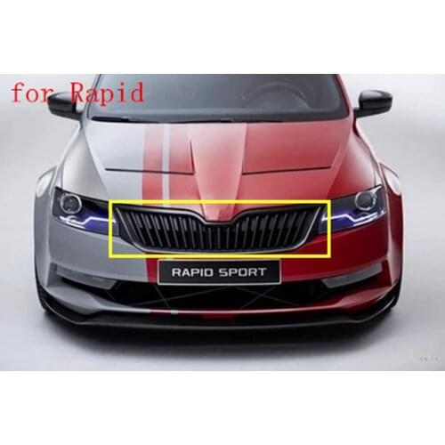 Original authentic car Front Grille Around Trim Racing Grills Trim for Skoda Rapid Sports 2013 2014 2015 2016 2017 Car styling