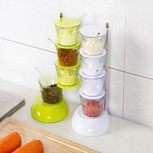 Wonder life original multi-layer 3D rotating condiment box crystal rotating condiment box for kitchen kitchen tool