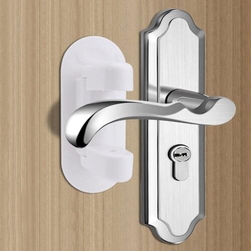 Plastic Child Safe Security Window Door Sash Lock Safety Lever Handle Sweep Latch Proof Doors Adhesive Lever Handle Safety Lock