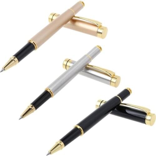 R9UA Luxury Metal Ballpoint Pen Signature Black Ink Gel Pens Stationery Office Supplies Business Gifts