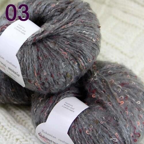 Sale 3SkeinX50gr Luxury Fluffy Soft NEW MOHAIR Shawls Hand Knit Crochet YarnDark gray 825-03-3