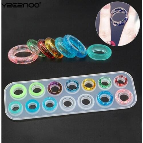 Assorted Sizes Flat Rings Mold Collection Handmade DIY Making Ring Jewelry Silicone Mold Crystal Epoxy Mould Epoxy Resin