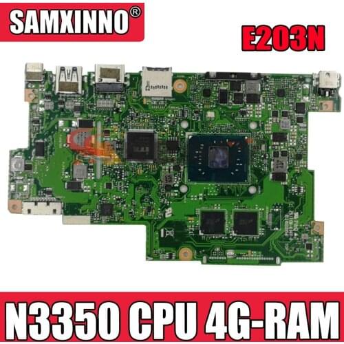 With 4G RAM + With HDD hard disk interface N3350 CPU Laptop Motherboard For Asus E203N E203NA Notebook mainboard test OK