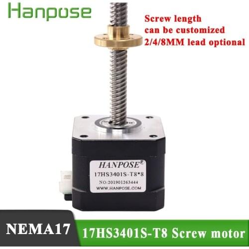 Stepper motor Nema17 17HS3401S-T8 310mm Screw Rod Linear Z-Motor with Trapezoidal Lead Srew for Various instrument accessories
