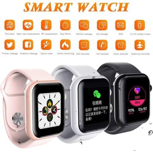 Bluetooth Smart Watch Health Tracker 1.3" Screen IP65 Waterproof Sports Watch Message Reminder Sleep Monitor for Android iOS