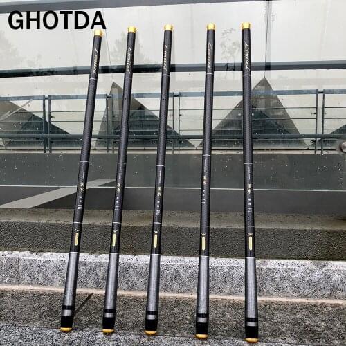NEW Ultralight Super Hard 3.6/4.5/5.4/6.3/7.2 Meters Stream Hand Pole Carbon Fiber Telescopic Fishing Rods Fish Tackle