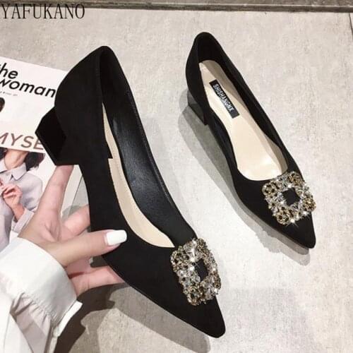 New Women Pumps Spring Women Square Heel Shoes Woman Shoes High Heel 5cm Office Leisure Work Shoes