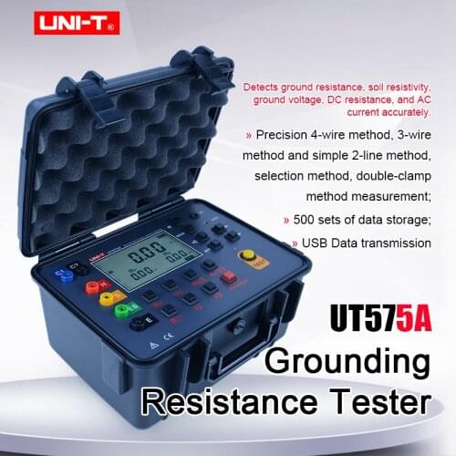 UNI-T UT575A Digital Double Clamp Grounding Resistance Tester high precision ground resistance/soil resistivity meter