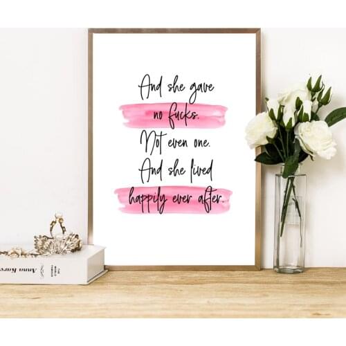 Woman Inspirational Quote Canvas Painting She Gave No Feminist Wall Art Prints Modern Minimalist Poster Wall Pictures Home Decor