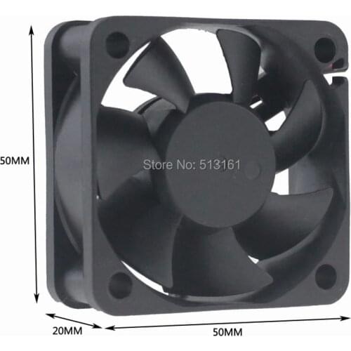 20pcs/lot Gdstime DC 12V 2Pin 50mm 50x50x20mm 5cm Small Brushless Cooler Cooling Fan