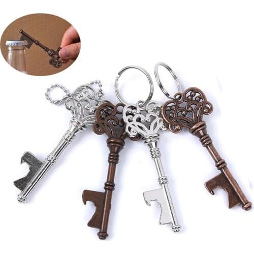 1 Pcs Retro Portable Metal Keychain Beer Bottle Opener Pocket Ring Bar Hangings Keyring For Wedding Party Kitchen Accessories