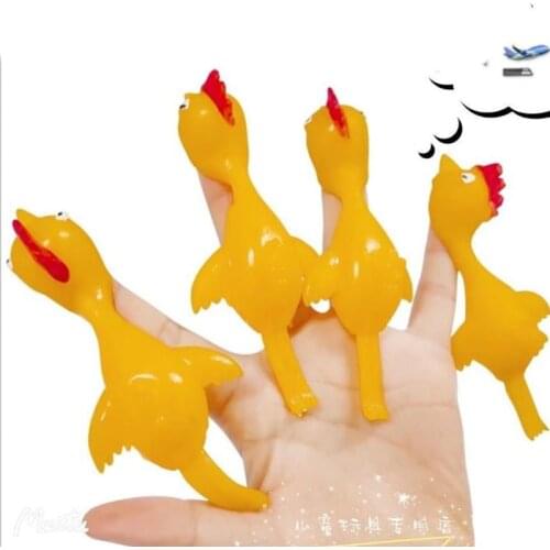 1Pcs Catapult Turkey Fun Soft Glue Wall Stretching Toy Finger Launch Slingshot Rubber Band Chick