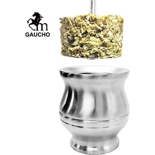 1 PC/Lot Yerba Mate Sets Stainless Which Can Remove Tea Residue One Time Include Gourds Cup & Filter Straw & Cleaning Brush
