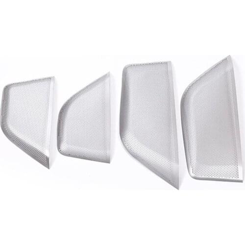 4 Pcs/Set Silver Car Door Audio Speaker Tweeter Net Frame Cover Trim Interior Decoration for Maserati Levante -2019