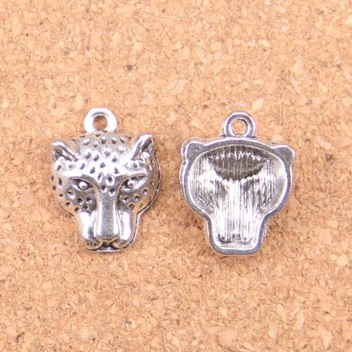 45pcs Charms panther leopard head 19x15mm Antique Pendants,Vintage Tibetan Silver Jewelry,DIY for bracelet necklace