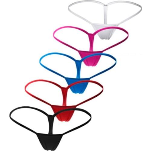5Pcs Womens Sexy Underwear Panties Micro Mini Thong G-String Lingerie Panty High Quality Soft S - XL Panties