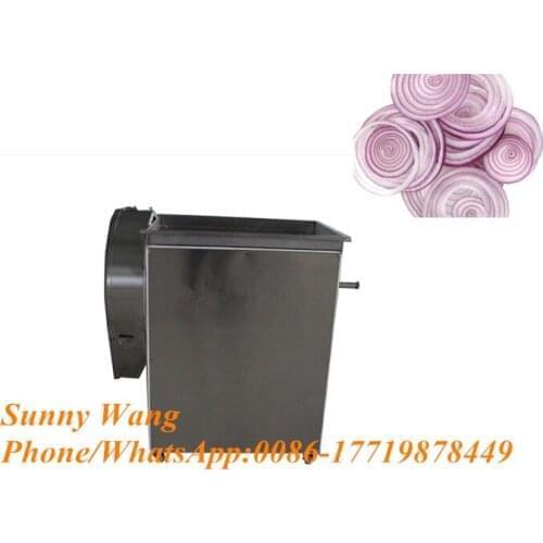750W electric vegetable Slicer Onion Slicing Cutter Machine industrial onion chips slicing cutter