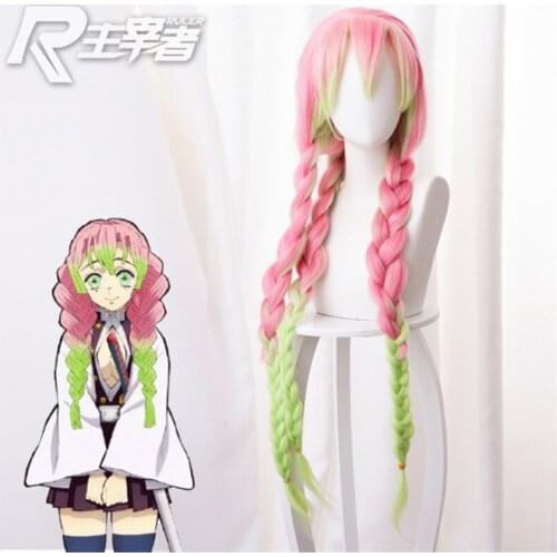 Anime Demon Slayer: Kimetsu no Yaiba Cosplay Kanroji Mitsuri Role Playing Wigs Halloween Cosplay Wigs Nezuko Tanjirou Zenitsu