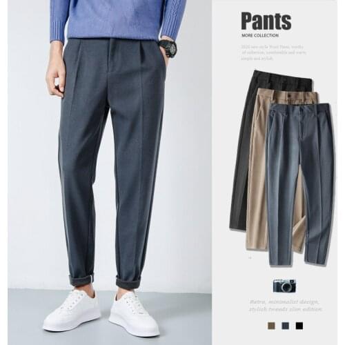 Davidyue Men's Wool Trousers