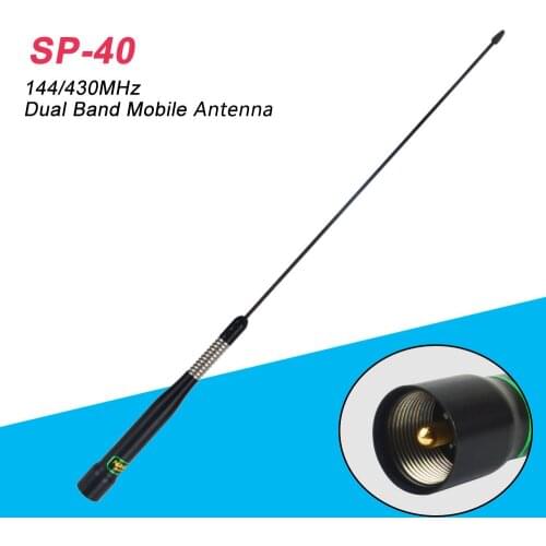 For antenna SP-40 Car Mobile Two Way Radio Antenna VHF UHF Dual Band 144/430 MHz 2.15/5 dB High Gain UHF PLug PL-259 Black