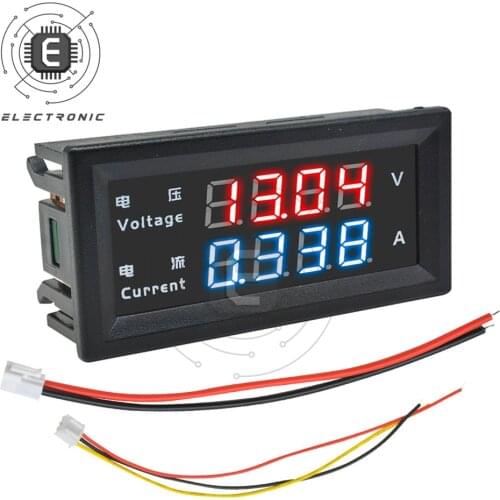 M4430 DC 100V 200V 10A Electronic Digital Voltmeter Ammeter 0.28'' Dual LED Display Voltage Regulator Volt AMP Meter Tester
