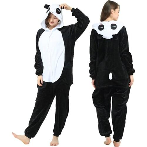 Flannel kigurumi long sleeve hood panda onesie men women adult onsie pizama Onepiece tulum overalls red-eye panda animal pajamas
