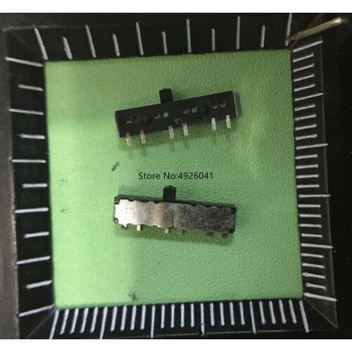 10PCS Import SSSS821801 miniature toggle switch 6 feet 2 files patch slide propulsion switch