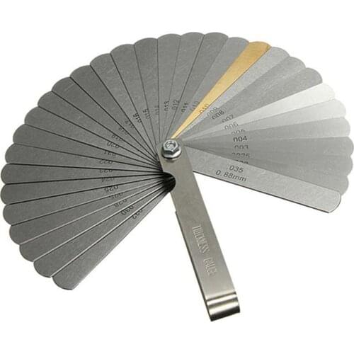 Stainless Steel Feeler Gauge Removable 32 Blades Combination Thickness Gap Filler Metric Imperial Measuring Instruments