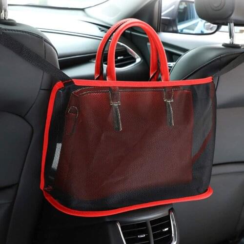 Car Net Pocket Handbag Holder Seat Back Net Bag Handbag Holder For Car Driver Storage Netting Pouch Car Accessories