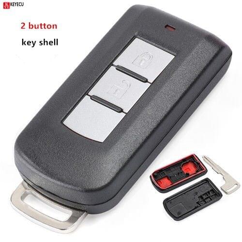 Keyecu New Remote Key Shell Case Fob 2 Button for Mitsubishi Lancer Outlander 2008 2009 2010 2011 2012 2013 2014 2015 2016