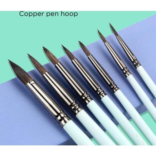 Professional Macaron 3/7Pcs Wood Hand Round Squirrel Hair Brush Art Painting Brushes for Artist Watercolor Gouache Supplies