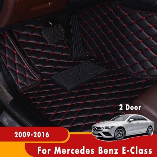Custom Car Floor Mats For Mercedes Benz E-Class 2 Door 2016 2015 2014 2013 2012 2011 2010 2009 Leather Carpets Car Accessories