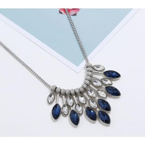 Crystal Rhinestone Pendant Sweater Choker Necklace Luxury Jewelry Gift For Women Female #293648