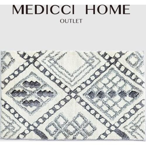 Medicci Home Nordic INS Style Carpet Kilim Persian Traditional Area Rug Hand Tufted Black And White Vintage Mat For Living Room