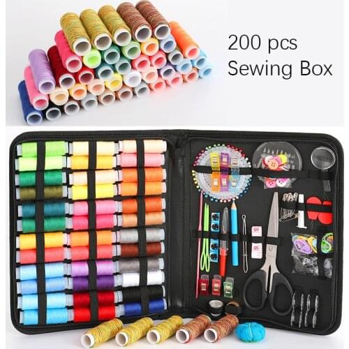 200pcs Multifunctional Sewing Tool Set DIY Sewing Box Bag Stitching Embroidery Thread Clothes Accessories