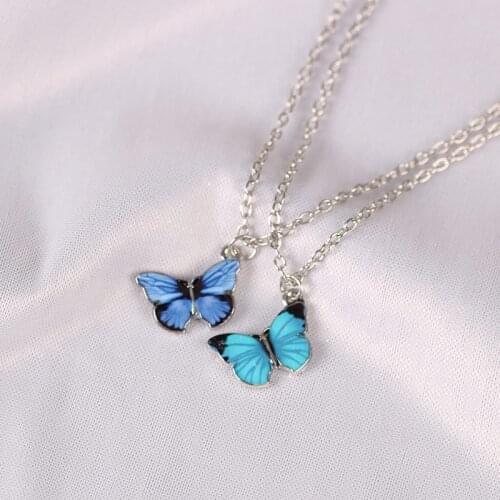 2021 Korean Popular Butterfly Necklace Women Fashion Simple Wild Pendant Clavicle Chain Neckla Choker Female Jewelry
