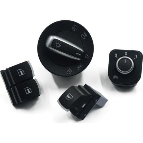 For Volkswagen VW Passat B6 Eos Golf 5 6 R32 GTI MK5 MK6 Tiguan 4PCS/SET 5K3959857 Headlight switch Mirror Window Switch Button