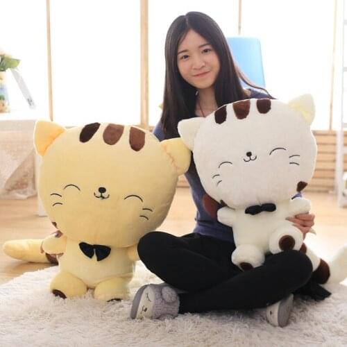 Hot Fashion Hot Cute Big Face Smile Cat Plush Stuffed Toys Soft Animal Dolls Christmas Birthday Gifts for Kids Girls