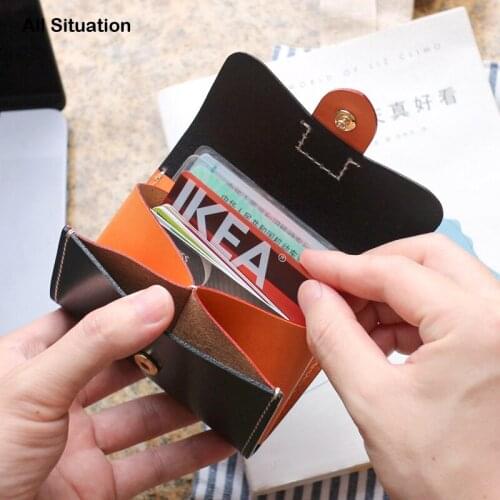 Luxury Storage Coin Purses Lady First Layer Cow Leather Top Quality Hasp Small Wallets Money Pouch Organizer Credit Card Bag