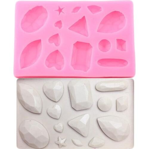 Gem Diamond Silicone Cake Border Fondant Molds Wedding Cake Decorating Tools Cupcake Topper Candy Clay Chocolate Gumpaste Moulds
