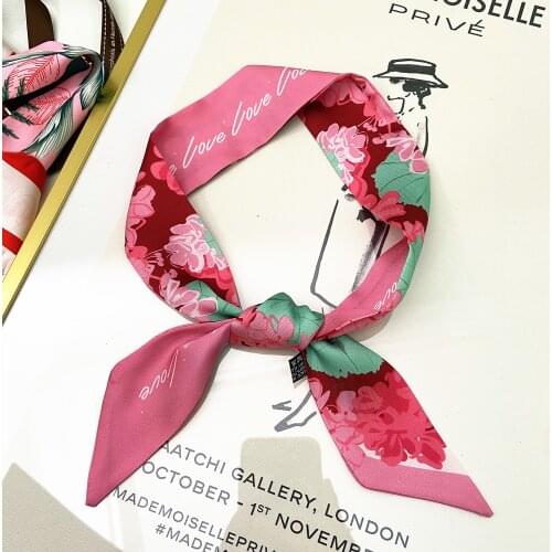 Fashion Flower Brand Silk Scarf Design Women Scarf For Ladies Hair Accessories Foulard Hair & Bag Scarves Headbands