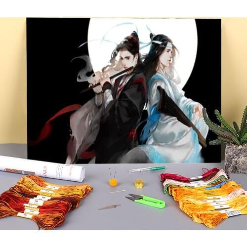 Mo Dao Zu Shi Pre-Printed 11CT Cross-Stitch Patterns Embroidery DMC Threads Painting Handiwork Sewing Knitting Home Different